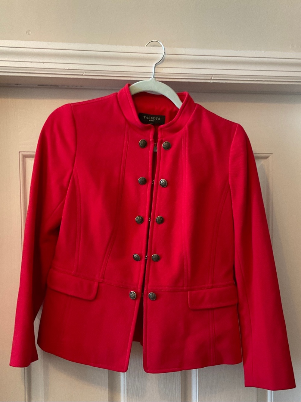 Talbots Red Military-Style Double-Breasted Jacket, 4P